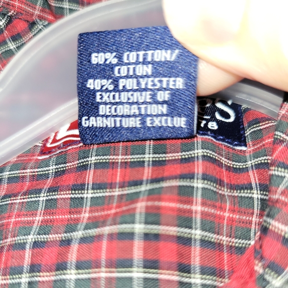 Chaps Ralph Lauren Toddler Boys Red Green Multi Plaid Button Down Cotton Shirt - Picture 6 of 6